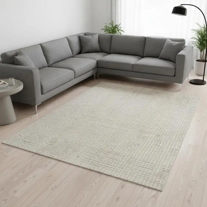 Gray Abstract Power Loom Area Rug Photo 1