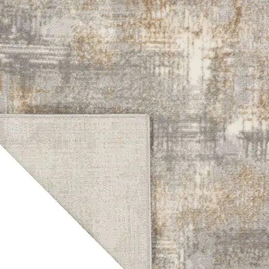 Gray Abstract Power Loom Area Rug Photo 4