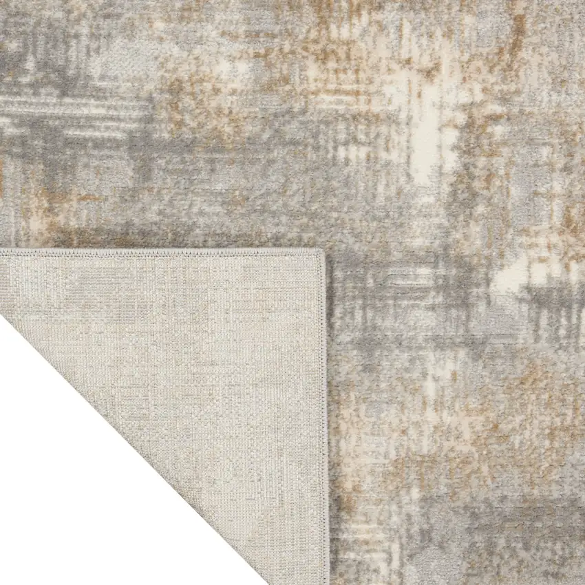 Gray Abstract Power Loom Area Rug Photo 4