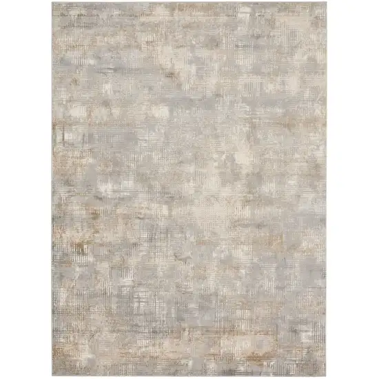 Gray Abstract Power Loom Area Rug Photo 8