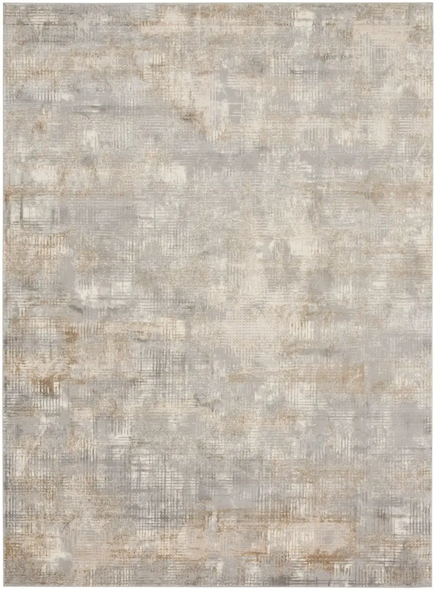 Gray Abstract Power Loom Area Rug Photo 8