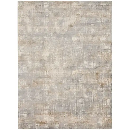 Gray Abstract Power Loom Area Rug Photo 5
