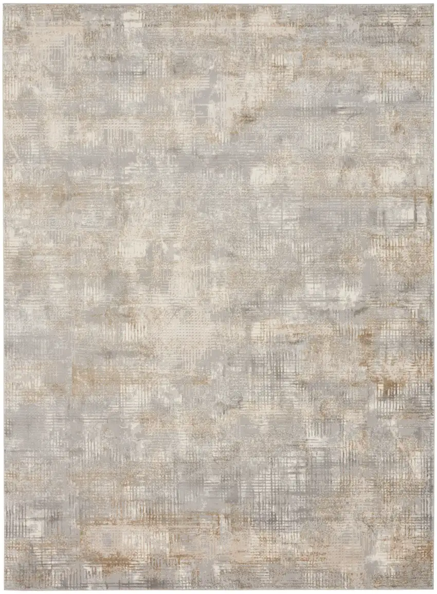 Gray Abstract Power Loom Area Rug Photo 5