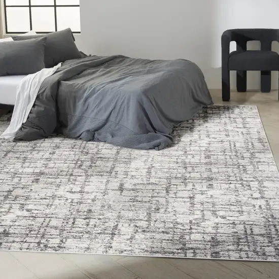 Gray Abstract Power Loom Area Rug Photo 4
