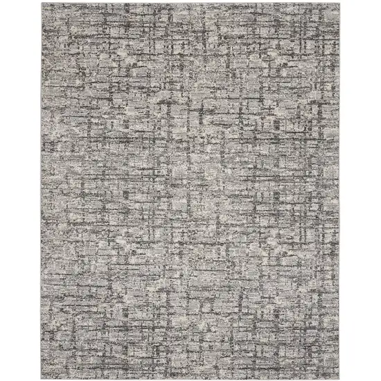 Gray Abstract Power Loom Area Rug Photo 6