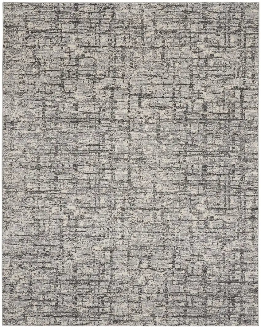 Gray Abstract Power Loom Area Rug Photo 6