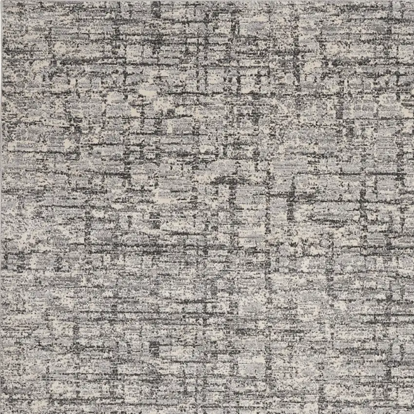 Gray Abstract Power Loom Area Rug Photo 7
