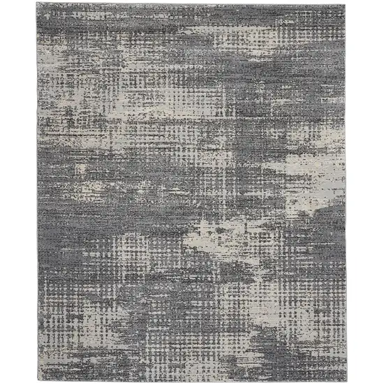 Gray Abstract Power Loom Area Rug Photo 6