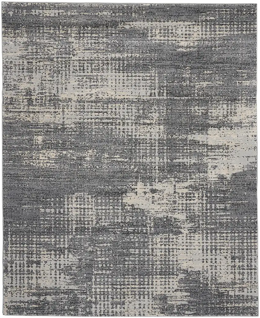 Gray Abstract Power Loom Area Rug Photo 6