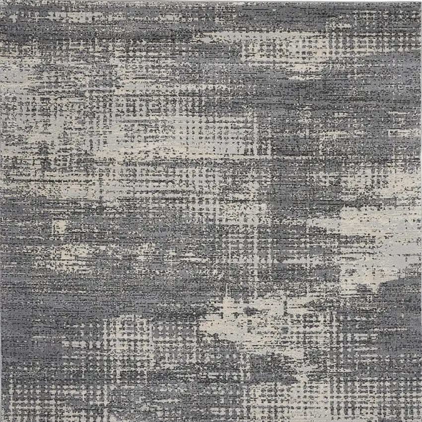 Gray Abstract Power Loom Area Rug Photo 8