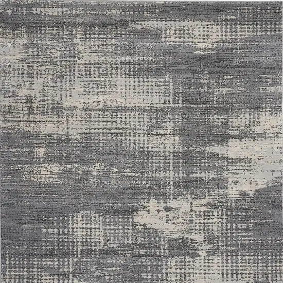 Gray Abstract Power Loom Area Rug Photo 8