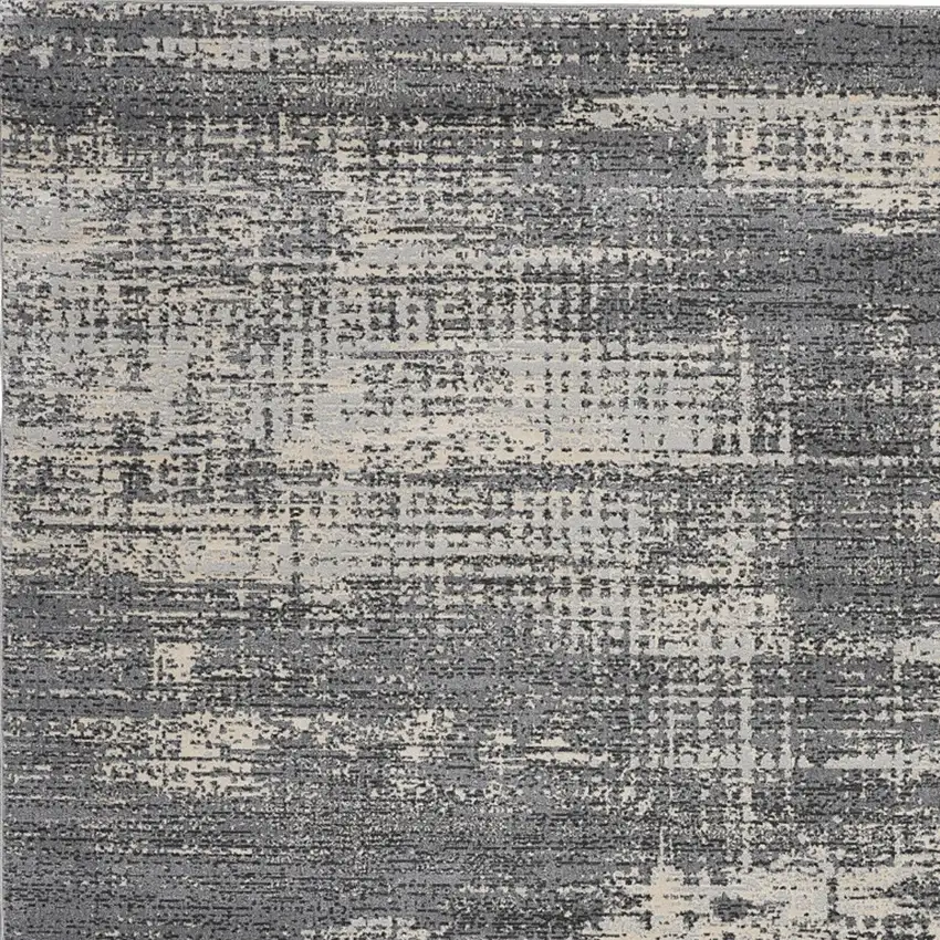 Gray Abstract Power Loom Area Rug Photo 7