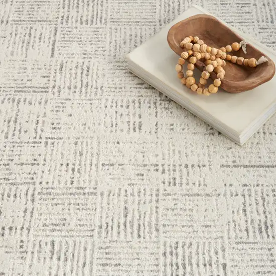 Gray Abstract Oval Rug Photo 6