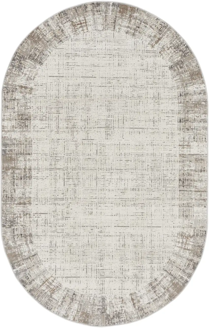Gray Abstract Power Loom Area Rug Photo 1