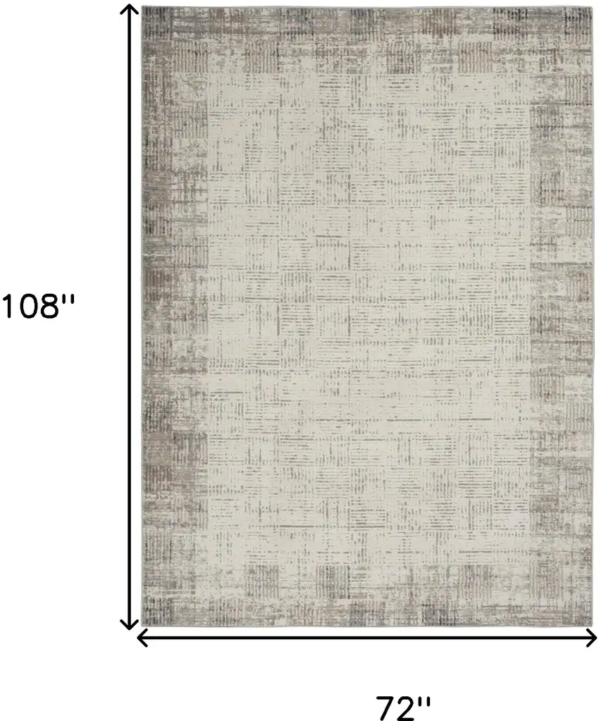 Gray Abstract Power Loom Area Rug Photo 7