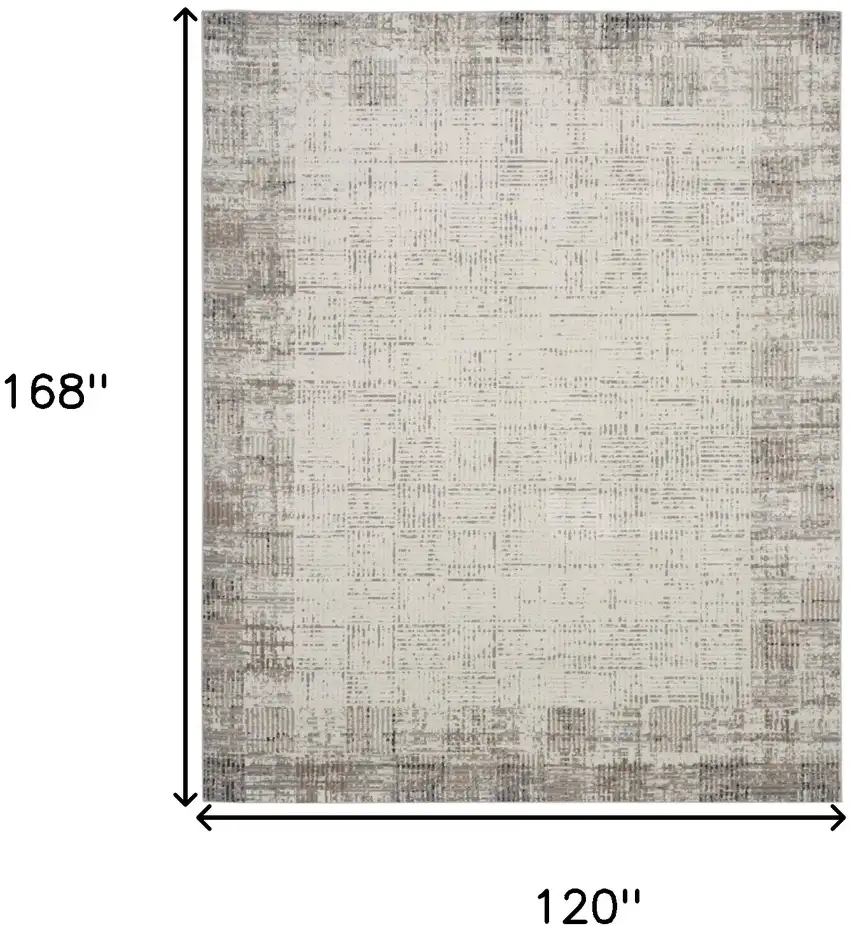 Gray Abstract Power Loom Area Rug Photo 7