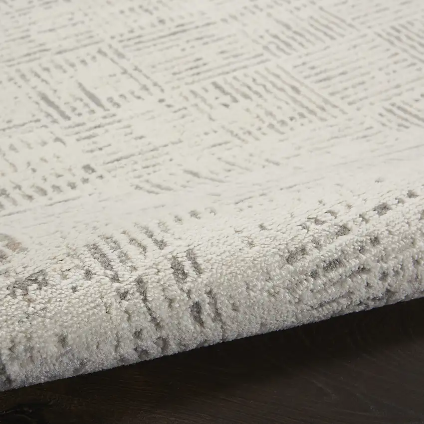 Gray Abstract Power Loom Area Rug Photo 8