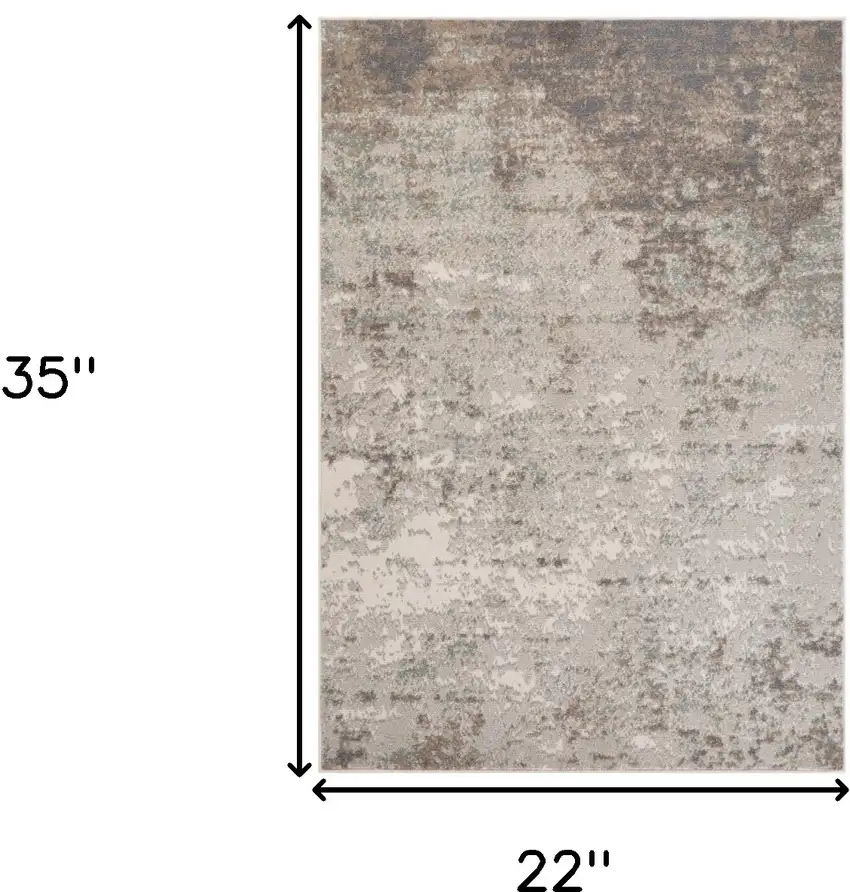 Gray Abstract Power Loom Area Rug Photo 6