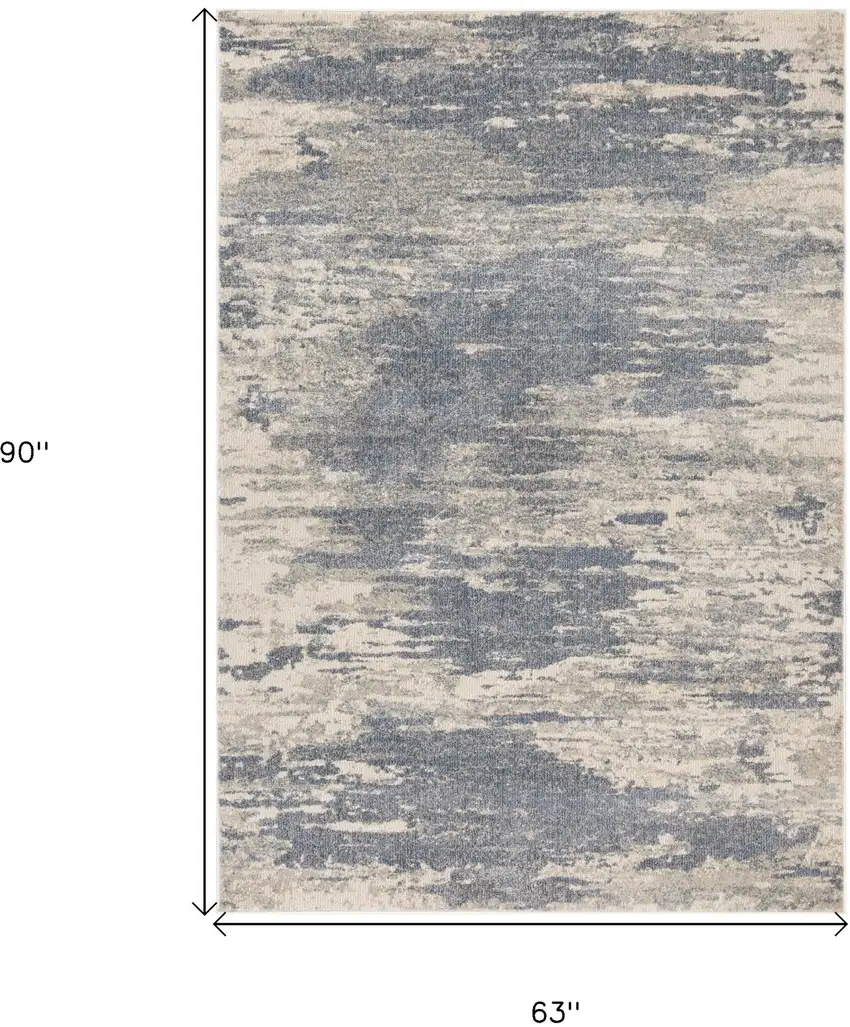 Gray Abstract Power Loom Area Rug Photo 6