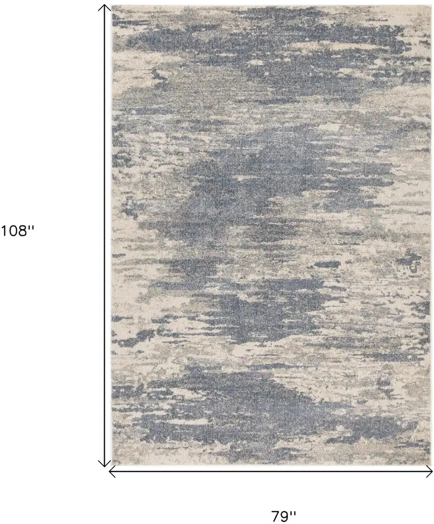 Gray Abstract Power Loom Area Rug Photo 6