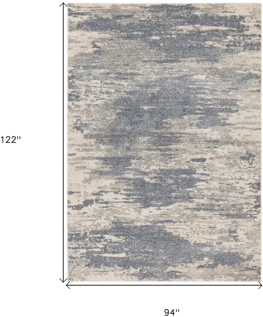 Gray Abstract Power Loom Area Rug Photo 6