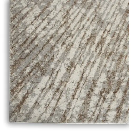 Gray Abstract Power Loom Area Rug Photo 4