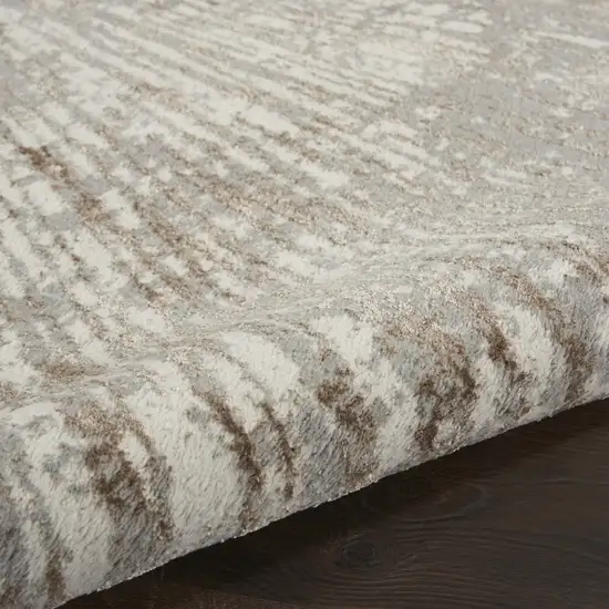 Gray And Brown Abstract Area Rug Photo 9
