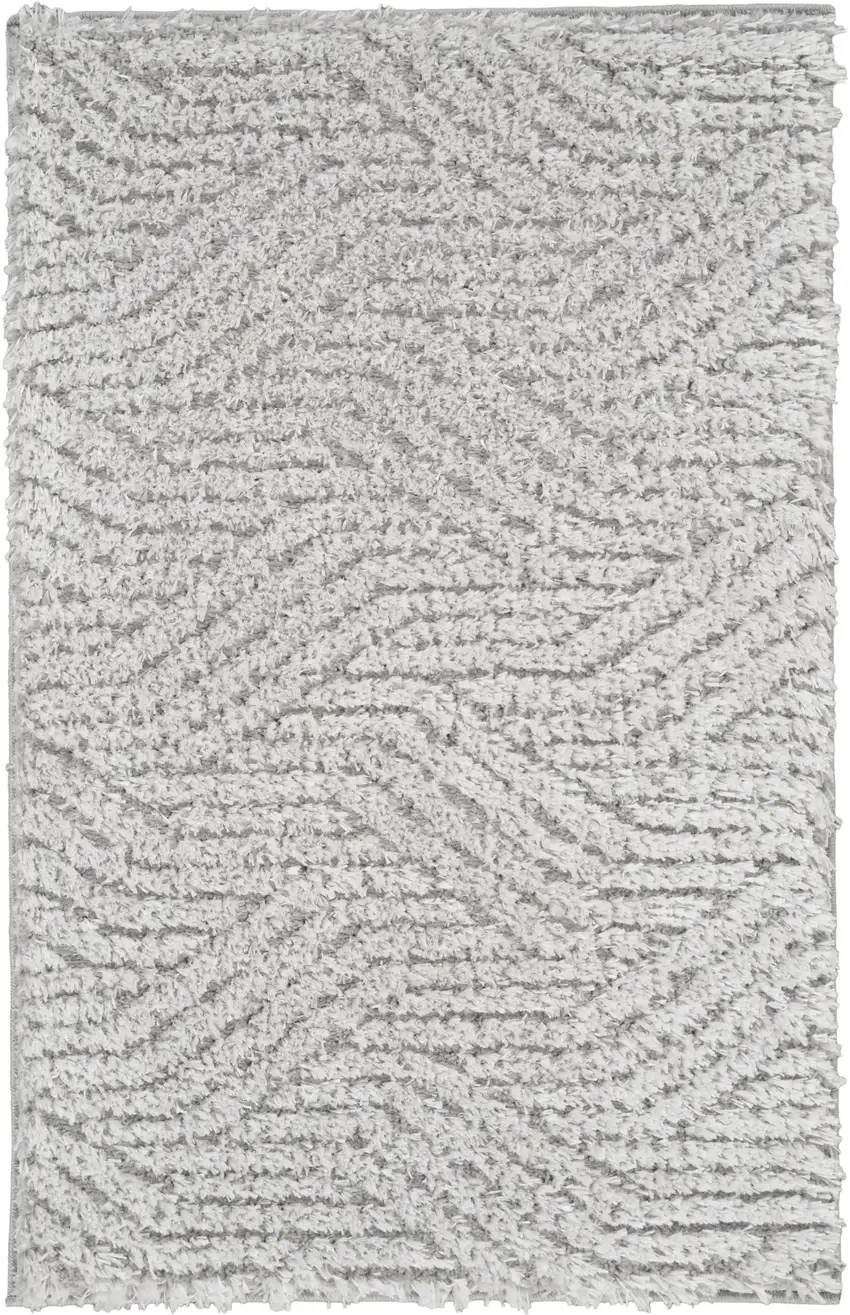 Gray Abstract Power Loom Area Rug Photo 1