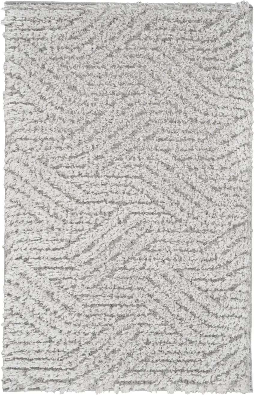 Gray Abstract Power Loom Area Rug Photo 4