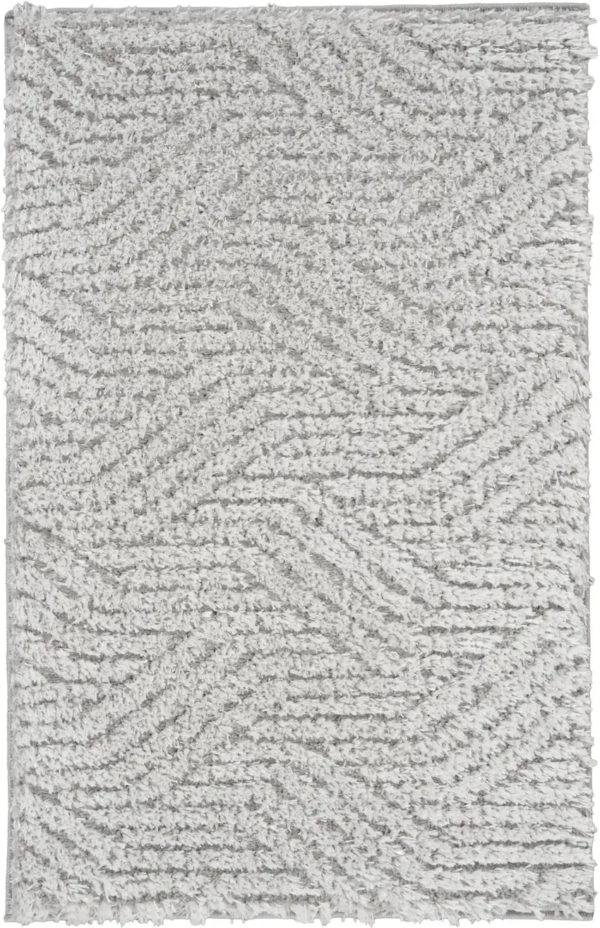 Gray Abstract Power Loom Area Rug Photo 2