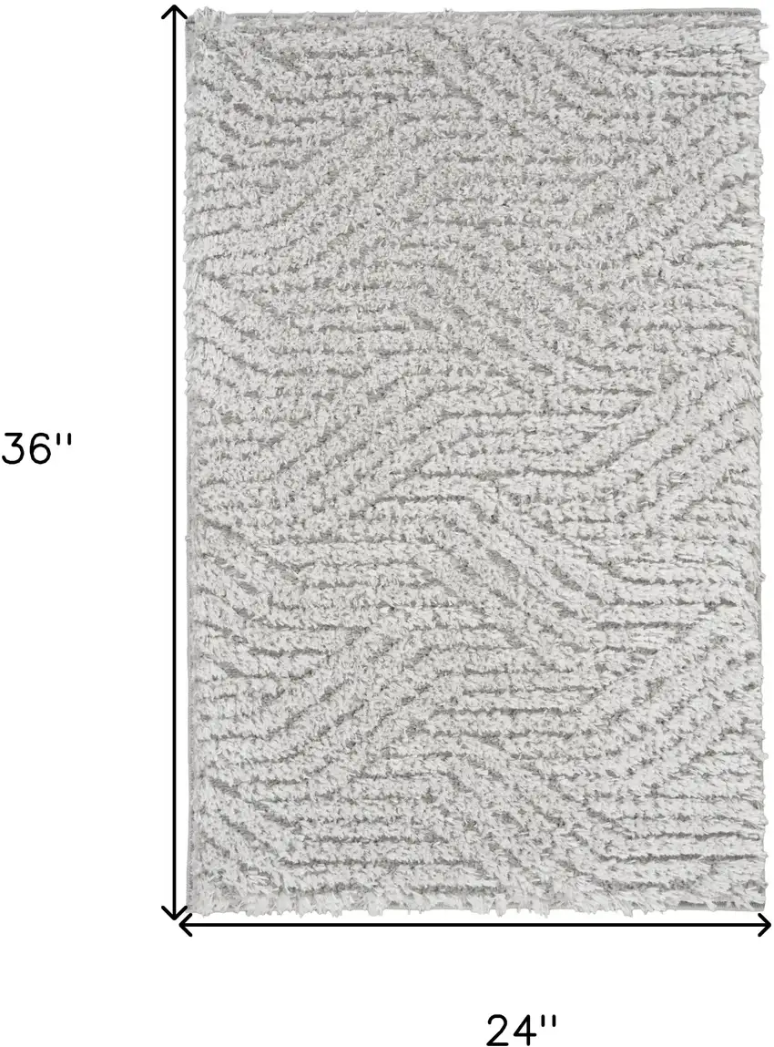 Gray Abstract Power Loom Area Rug Photo 3