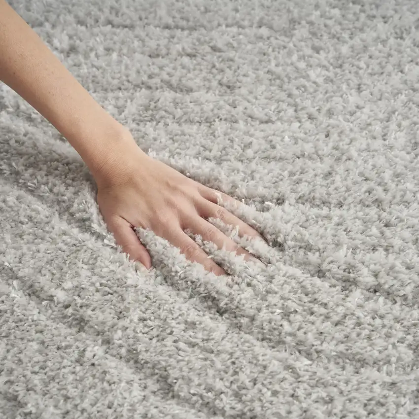 Gray Abstract Power Loom Area Rug Photo 6