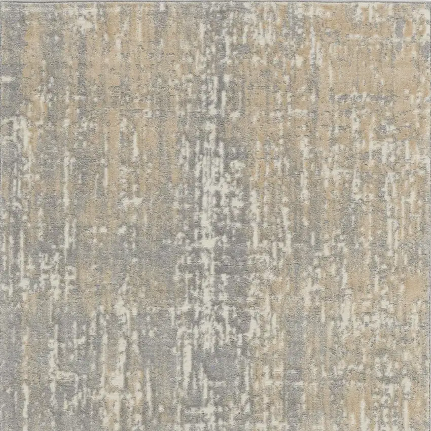 Gray Abstract Power Loom Area Rug Photo 3