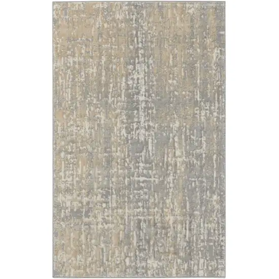 Gray Abstract Power Loom Area Rug Photo 8