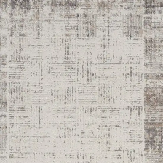 14' Gray Abstract Runner Rug Photo 1