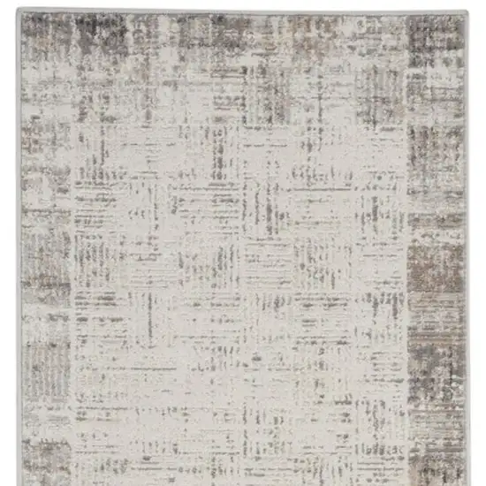 14' Gray Abstract Runner Rug Photo 3