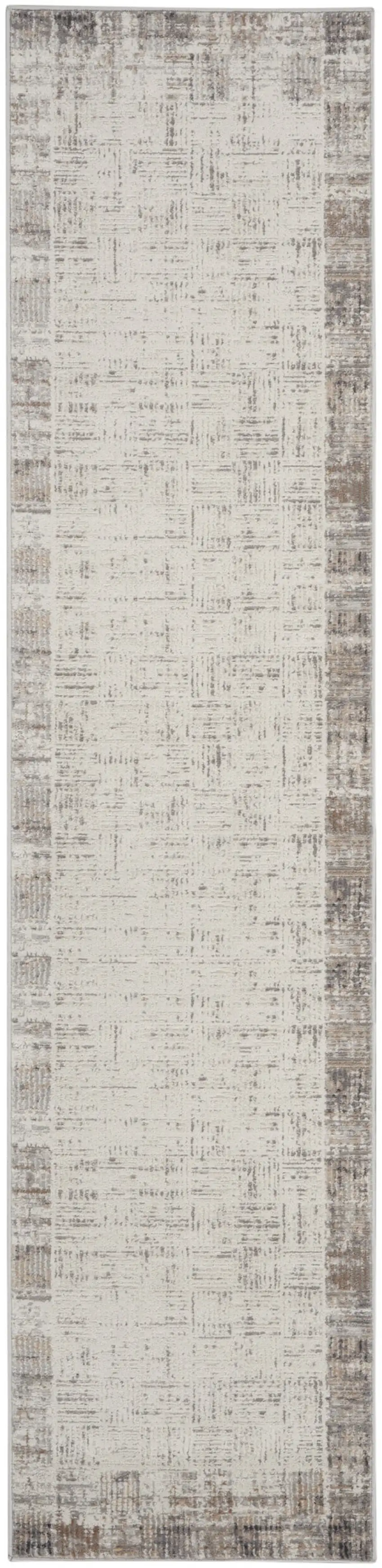 14' Gray Abstract Runner Rug Photo 4