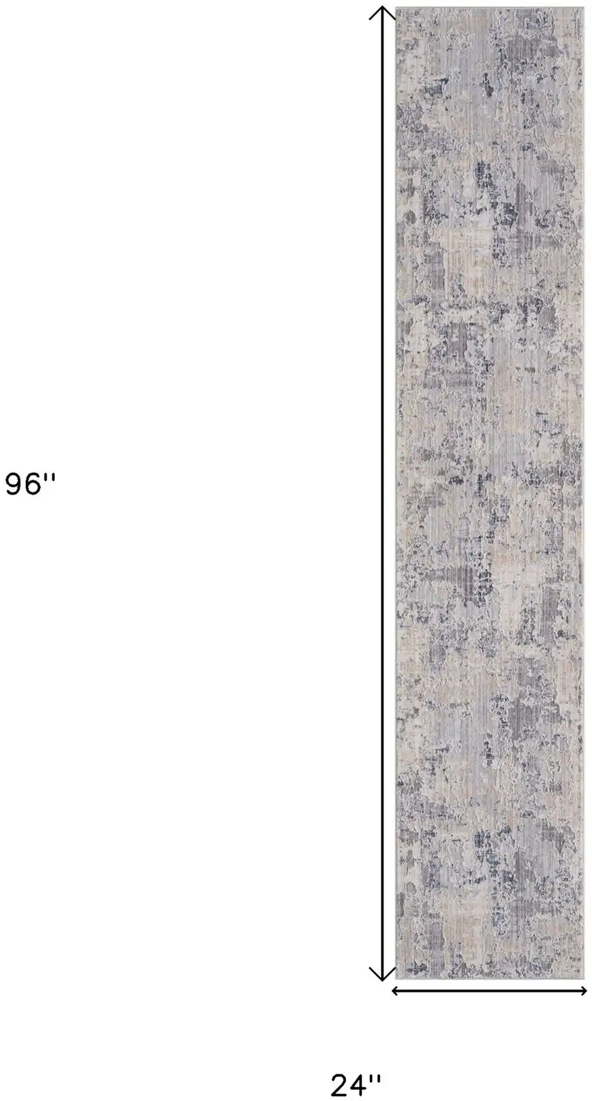 Gray Abstract Runner Rug Photo 9