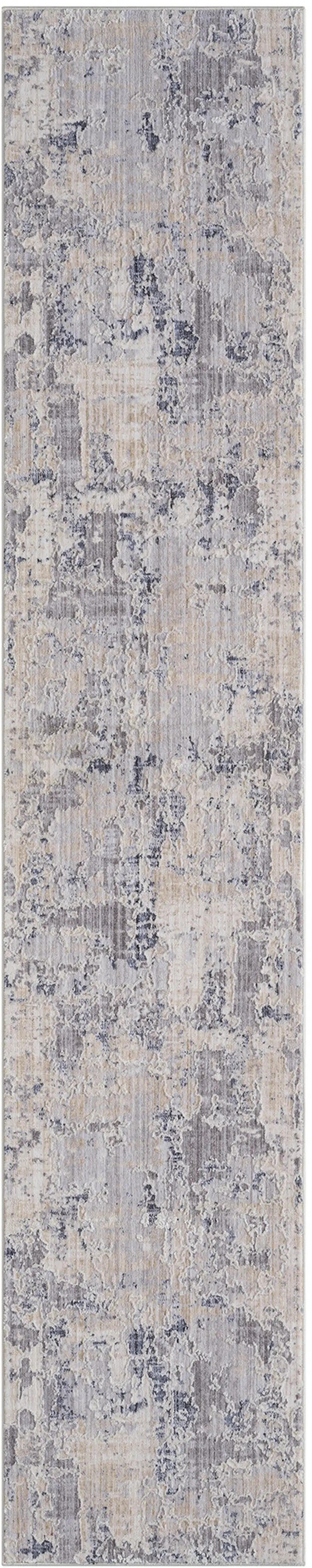 Gray Abstract Runner Rug Photo 1