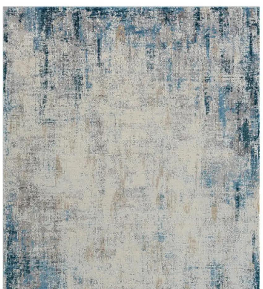 Gray Abstract Runner Rug Photo 8