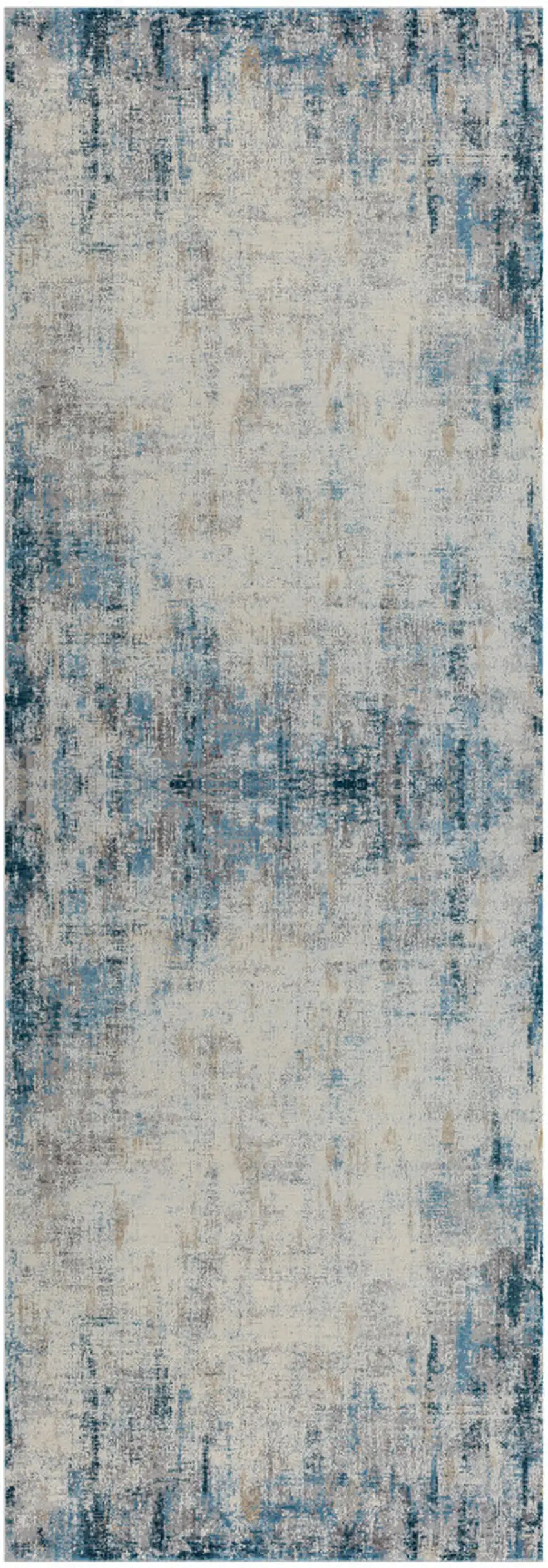 Gray Abstract Runner Rug Photo 2