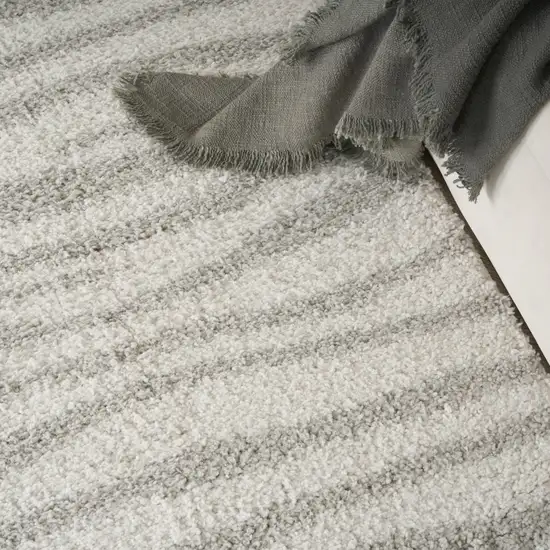 Gray Abstract Shag Power Loom Area Rug Photo 7