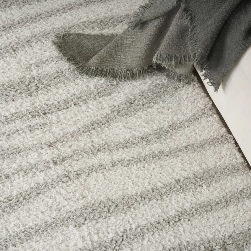 Gray Abstract Shag Power Loom Area Rug Photo 7