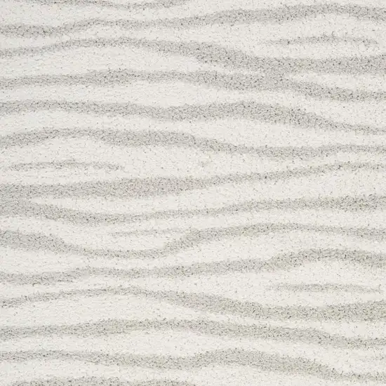 Gray Abstract Shag Power Loom Area Rug Photo 2
