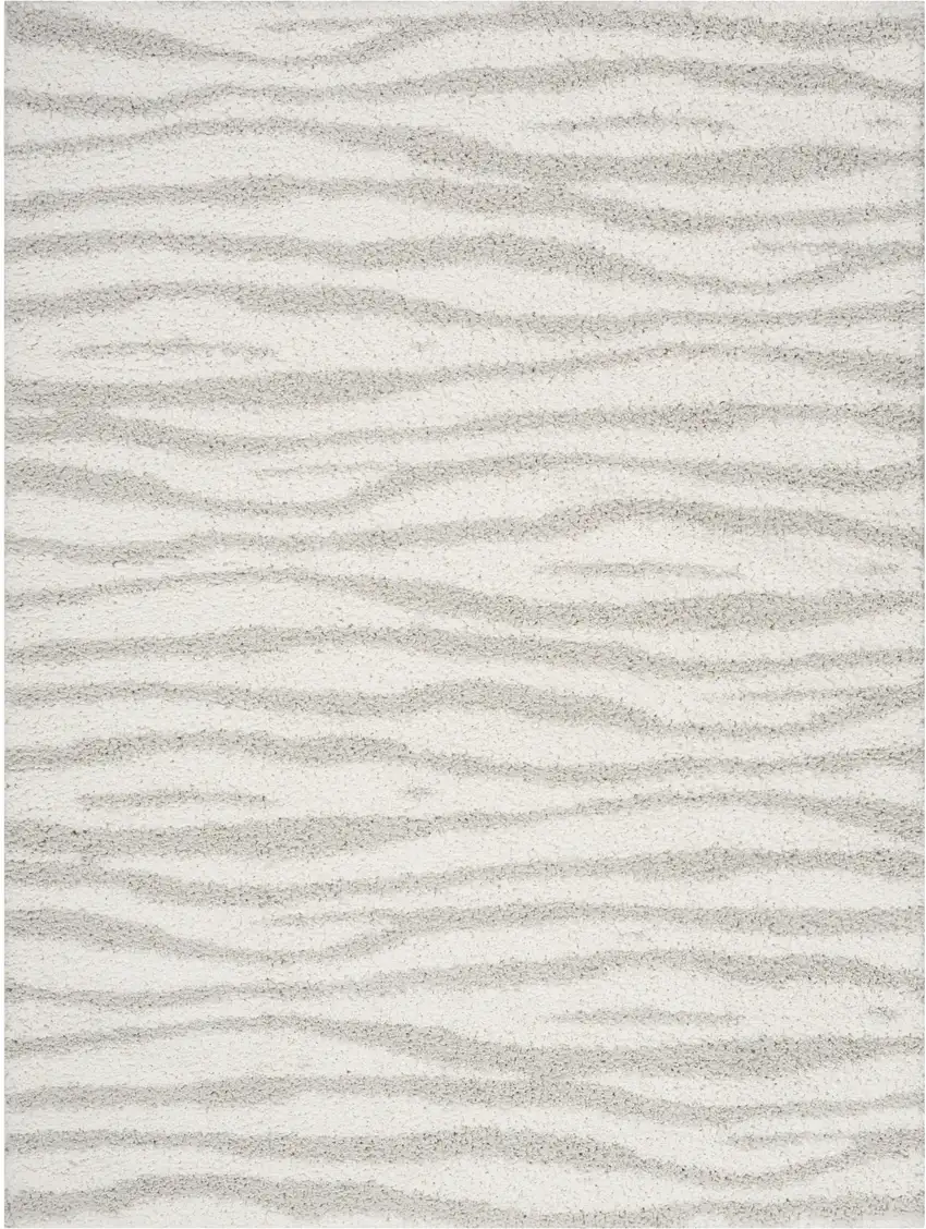 Gray Abstract Shag Power Loom Area Rug Photo 3