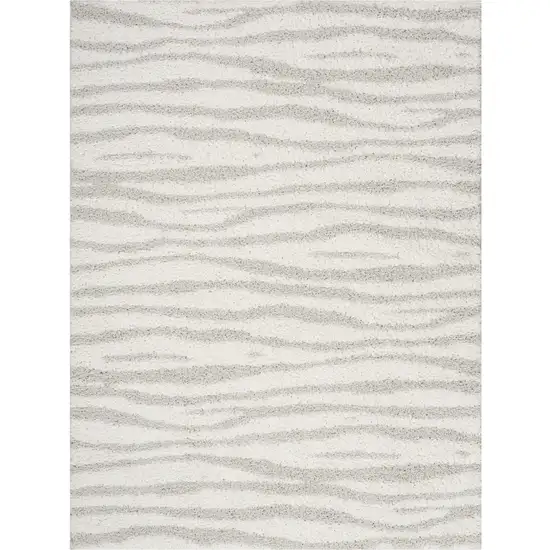 Gray Abstract Shag Power Loom Area Rug Photo 3