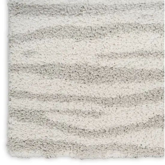 Gray Abstract Shag Power Loom Area Rug Photo 8