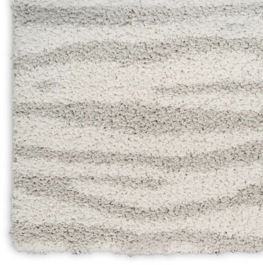 Gray Abstract Shag Power Loom Area Rug Photo 8