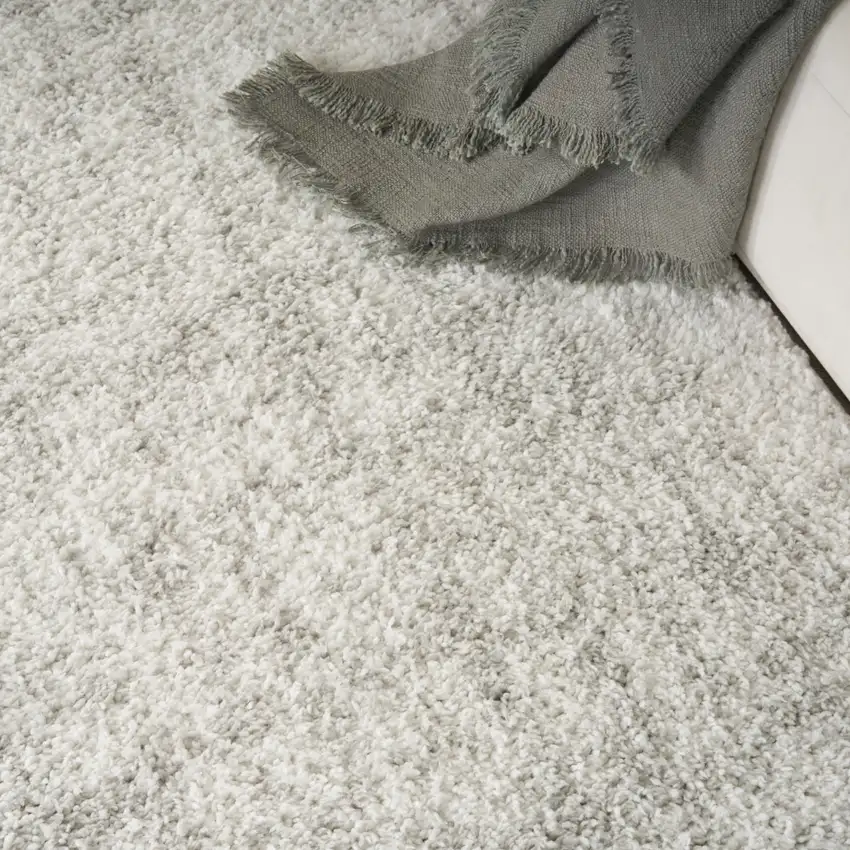 Gray Abstract Shag Power Loom Area Rug Photo 9
