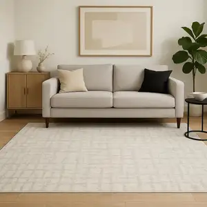 Photo of Gray Abstract Shag Power Loom Area Rug